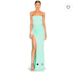 KATIE MAY Great Kate Ruched Gown Supercharged Mint Size Large NWT